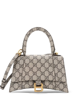 Gucci Pre-Owned x Balenciaga The Hacker Project Hourglass Top Handle Bag GG Coated Canvas Small shoulder bag - Brown