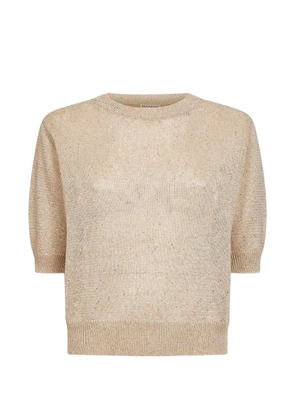 Brunello Cucinelli openwork ribbed sweater - Neutrals