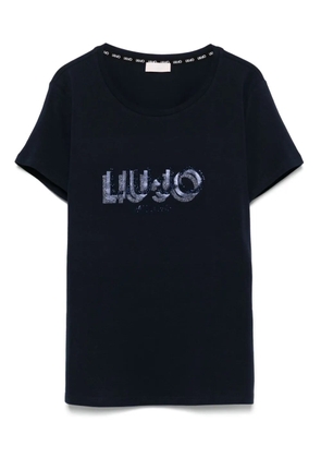 LIU JO crystal-logo T-shirt - Blue