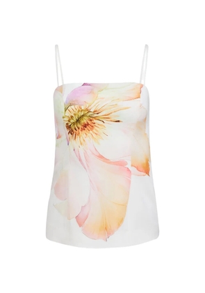 Toccin Claudelle floral-print sculpted top - White