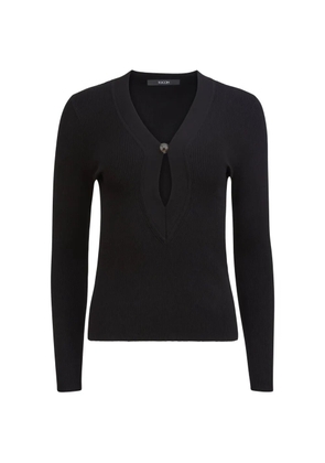 Toccin Dion button V-neckT-shirt - Black