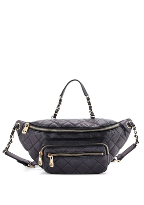 CHANEL Pre-Owned All About Waist Bag Quilted Iridescent Calfskin Medium belt bag - Black