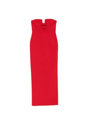 The New Arrivals Ilkyaz Ozel dow-detail strapless maxi dress - Red