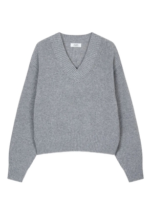 TOMBOY v-neck rib knit sweater - Grey