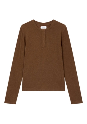 TOMBOY Henley-neck long-sleeve T-shirt - Brown