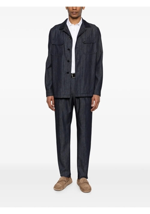 Tagliatore button flap shirt jacket - Blue