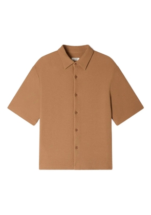 SANDRO textured short-sleeve shirt - Brown