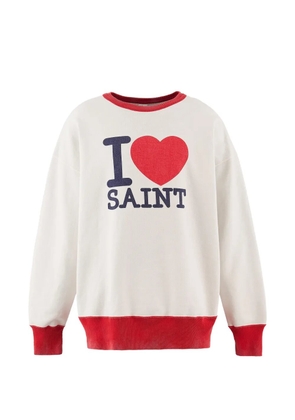 SAINT MXXXXXX print crew-neck sweater - White