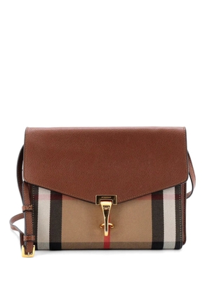 Burberry Pre-Owned Macken Leather and House Check Canvas Small crossbody bag - Brown
