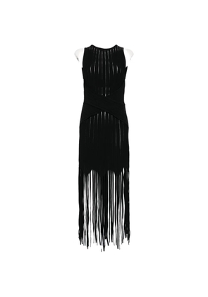 Balmain fringed-hem mini dress - Black