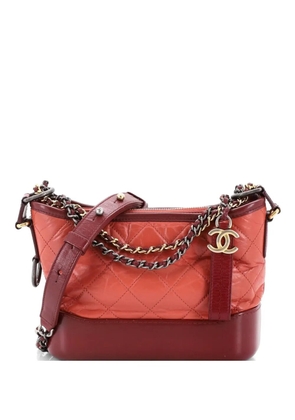 CHANEL Pre-Owned Gabrielle Quilted Aged Calfskin Small hobo bag - Red