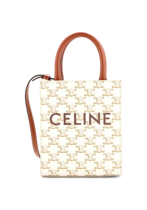 Celine Pre-Owned Vertical Cabas Tote Triomphe Coated Canvas Mini satchel - Neutrals
