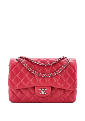 CHANEL Pre-Owned Classic Double Flap Bag Quilted Lambskin Jumbo shoulder bag - Pink