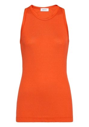 Ferragamo round-neck silk-blend top - Orange