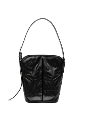 TOGA TOO flame-stitch adjustable-strap shoulder bag - Black