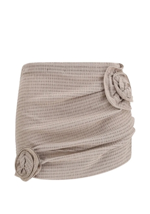 Magda Butrym flower-appliqué mini skirt - Brown