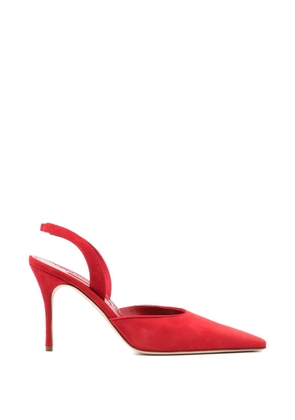 Manolo Blahnik Borelapla suede slingback pumps - Red