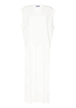Sunnei sleeveless long-fringed top - White