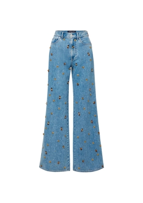 Veronica Beard embellished wide-leg jeans - Blue