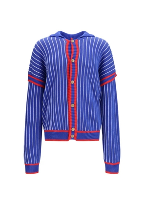 GCDS pinstriped cardigan - Blue