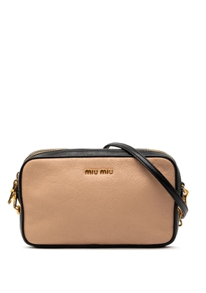 Miu Miu Pre-Owned 2010-2025 Bicolor Madras Double Zip Camera Bag crossbody bag - Brown