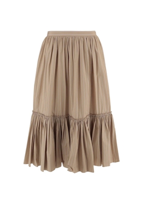 Jil Sander pinstripe tiered skirt - Neutrals