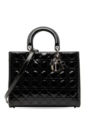 Christian Dior Pre-Owned 2009 Large Patent Cannage Lady Dior satchel - Black