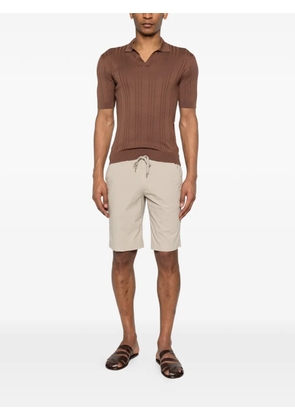 Tagliatore ribbed V-neck T-shirt - Brown