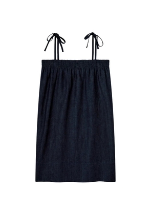 A.P.C. tie-strap smocked dress - Blue