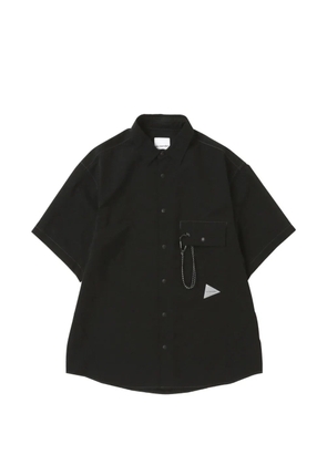 and Wander flap-pocket short-sleeve shirt - Black