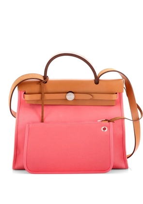 Hermès Pre-Owned Herbag Zip Leather and Toile 31 shoulder bag - Brown