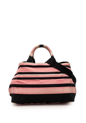 Prada Pre-Owned 2013-2025 Large Canvas Canapa Righe Striped satchel - Pink