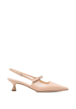 Anna F. pointed-toe leather pumps - Neutrals