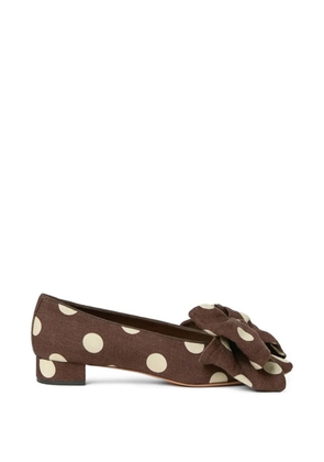Loeffler Randall Noa bow polka dot ballet flats - Brown