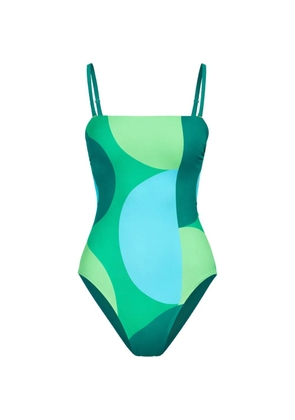 Seafolly patterned bandeau swimsuit - Green