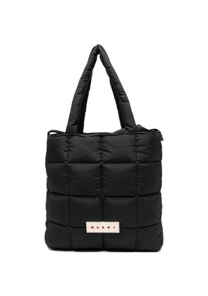 Marni padded logo tote bag - Black