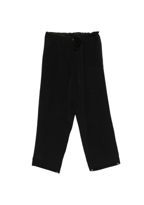 Y's drawstring straight leg trousers - Black
