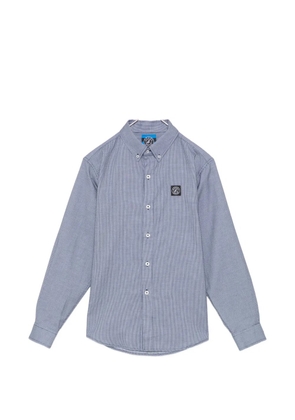 SPORT b. by agnès b. logo-patched checked shirt - Blue