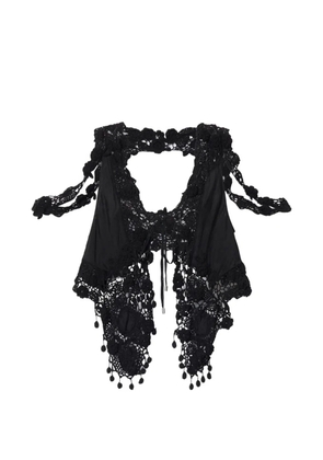 ISABEL MARANT Vana crochet V-neck top - Black