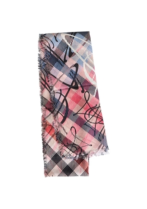Vivienne Westwood logo-monogrammed wool scarf - Pink