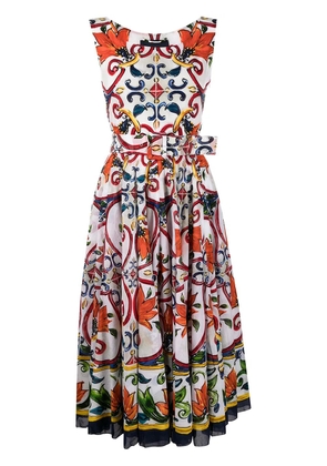 Samantha Sung Aster tile-print sleeveless midi dress - Multicolour