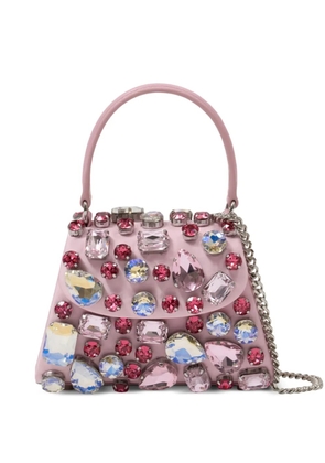 Self-Portrait crystal mini bag - Pink