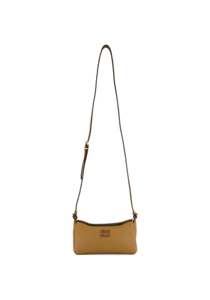 Miu Miu logo-plaque shoulder bag - Brown