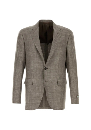 Canali notched-lapel blazer - Brown