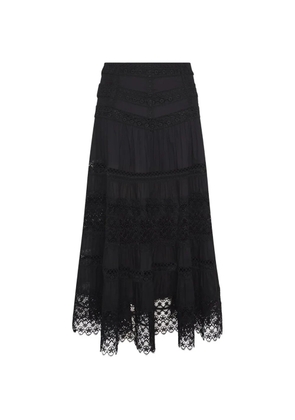 Charo Ruiz Ibiza Serza crochet-design tiered skirt - Black