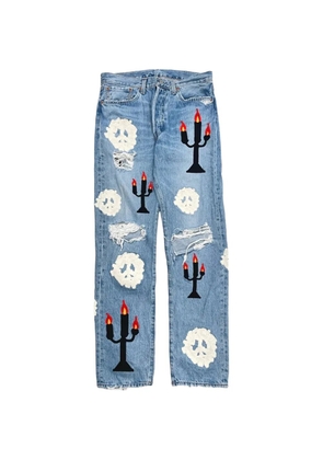 Denim Tears x Levi's x Virgil Abloh 501 Message in a Tear jeans - Blue