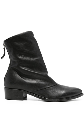 Moma Rigazip leather ankle boots - Black