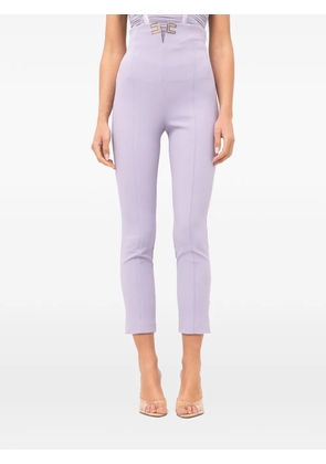 Elisabetta Franchi logo cropped trousers - Purple