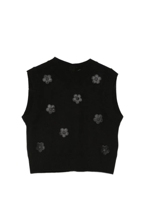 Cecilie Bahnsen floral-appliqué vest - Black
