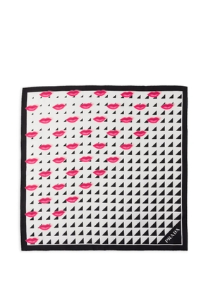 Prada Printed silk twill scarf - Black